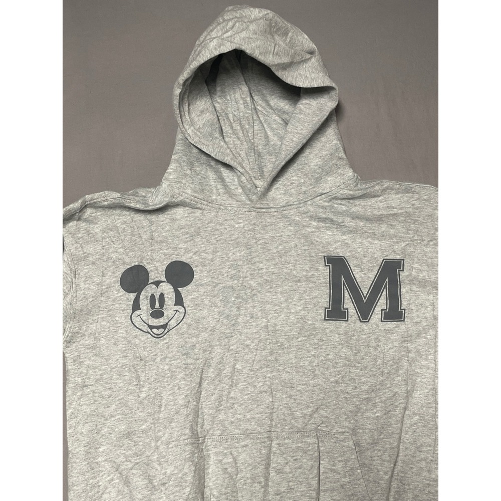 Gap Kids Disney Mickey Mouse Hoodie Gray Sweatshirt XL 12-13 Sleeve Logo - Picture 2 of 8